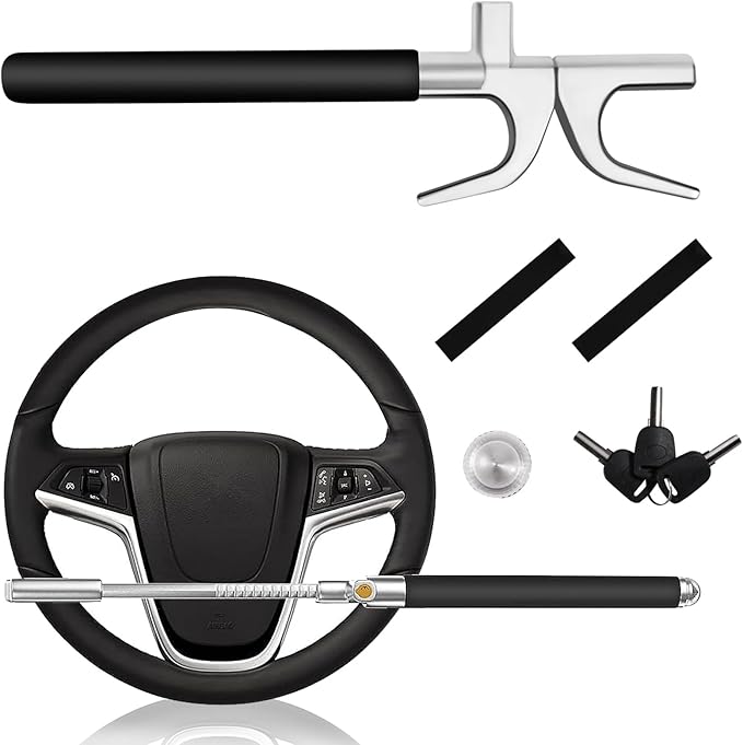 Steering Wheel Lock Universal Adjustable with 3 Keys