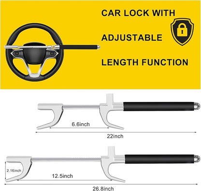 Steering Wheel Lock Universal Adjustable with 3 Keys