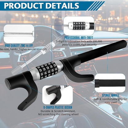 Car Steering Lock Anti-Theft Multiple Password High-Security